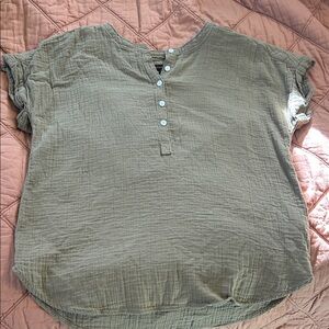 Quince Sage Green Blouse 100% organic cotton